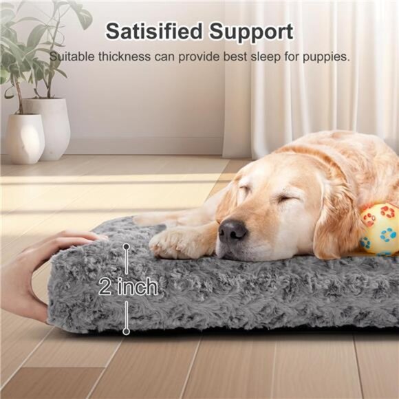 Medium Dog Bed, Luxury Rose Velvet Pet Mattress, Washable Dog Mattress 30x19 in - Picture 2 of 7